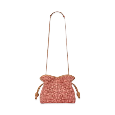 LOEWE Flamenco Clutch In Anagram Jacquard And Calfskin "Red/Warm Desert"
