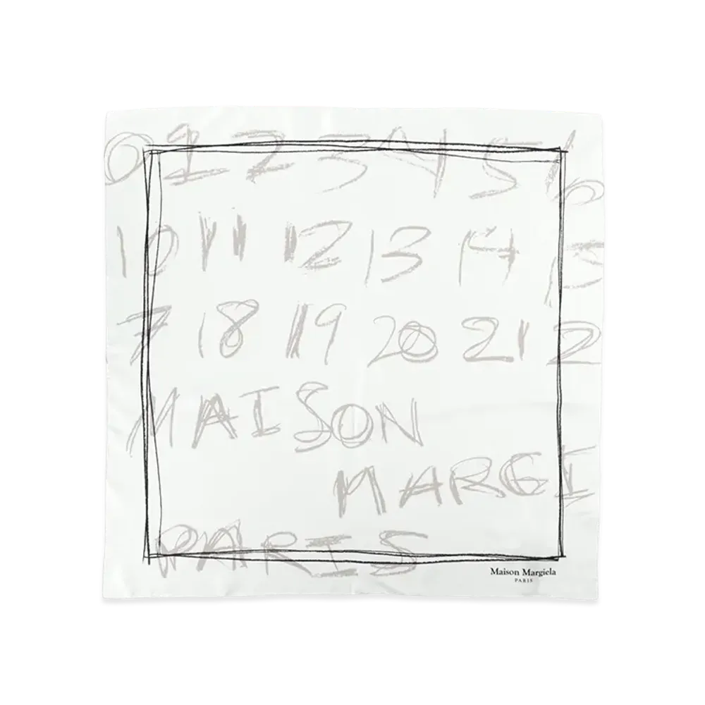 Maison Margiela Women's Foulard In Seta Numerical "White"