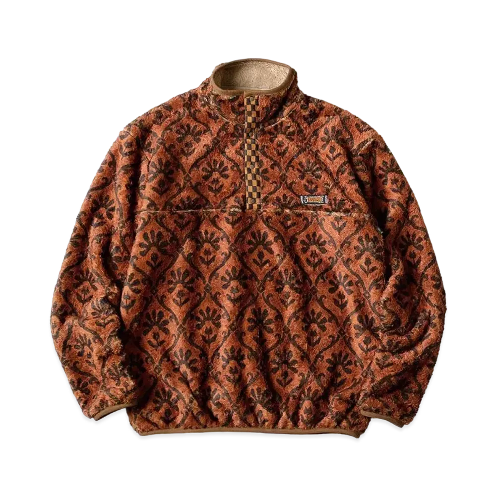 KAPITAL Yosemite Arabesque Pattern Fleece Snap "Brown"