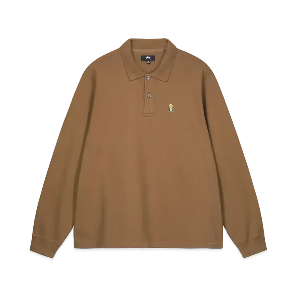 Stussy LS Rib Polo "Light Brown"