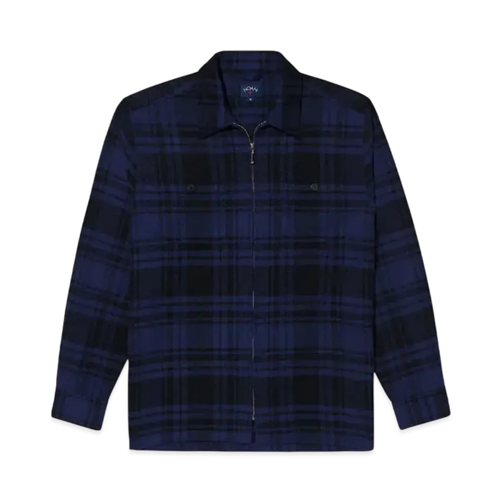 Noah Heavyweight Zip-up Flannel "Black/Blue"