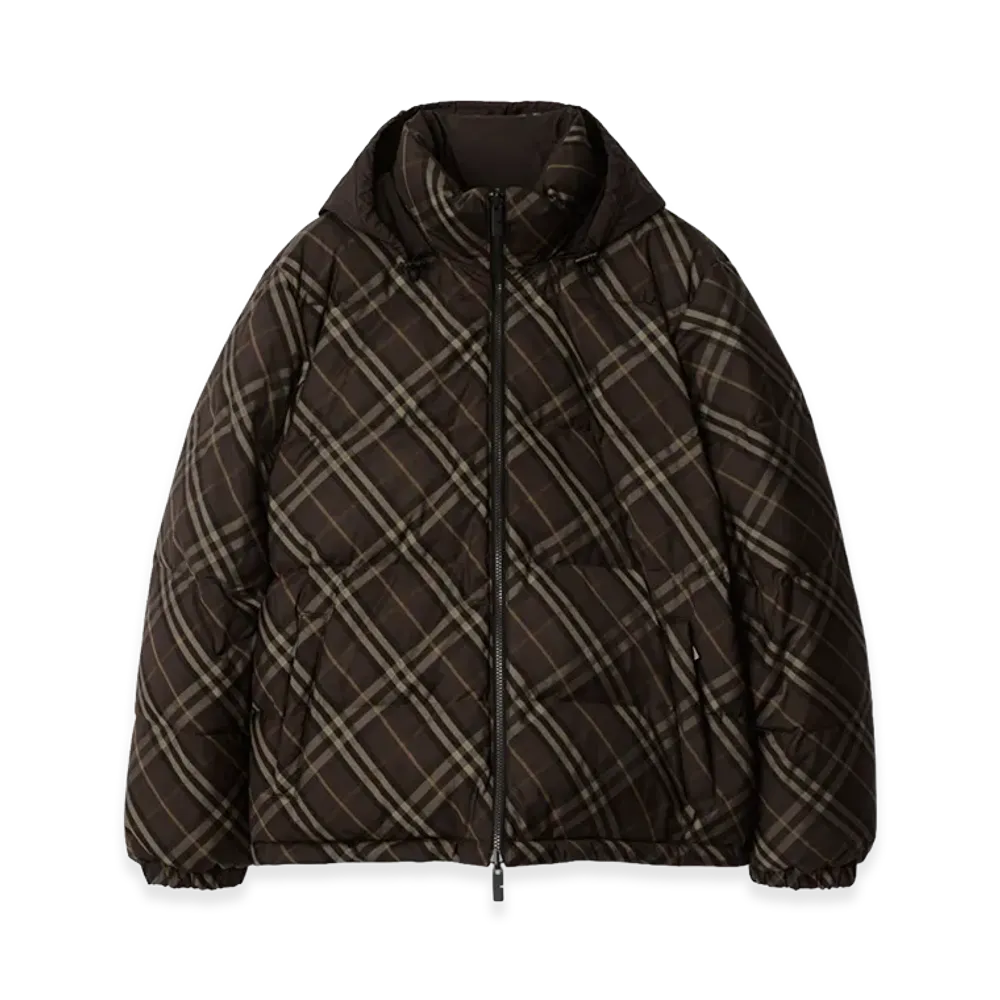 Burberry Reversible Check Snowdon Down Jacket "Truffle Brown"