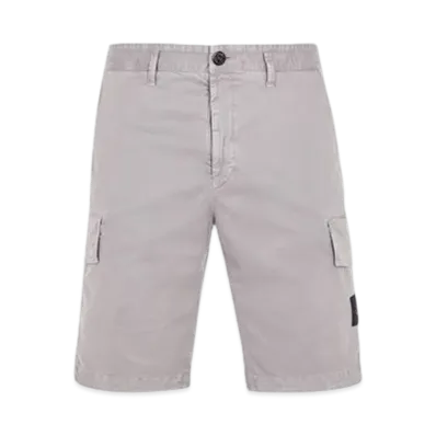 Stone Island L1204 Old Treatment Slim Fit Cargo Bermuda Shorts - 24SS "Dust Grey"