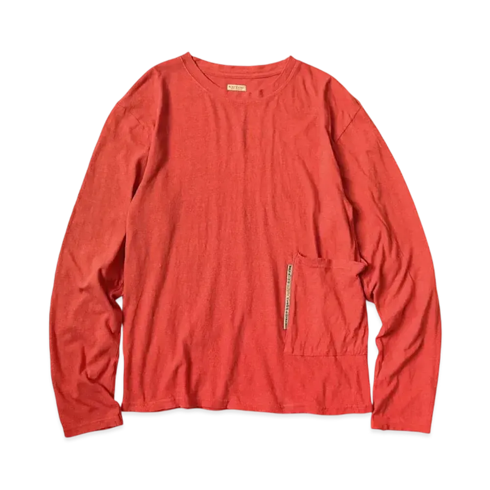 KAPITAL Gauze Biscuit Pocket Long Tee "Red"