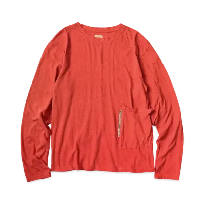 KAPITAL Gauze Biscuit Pocket Long Tee "Red"