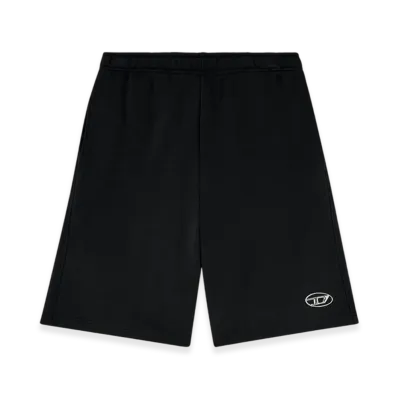 Diesel P-Marshy-Od Sweat Shorts With Silver Oval D "Black"