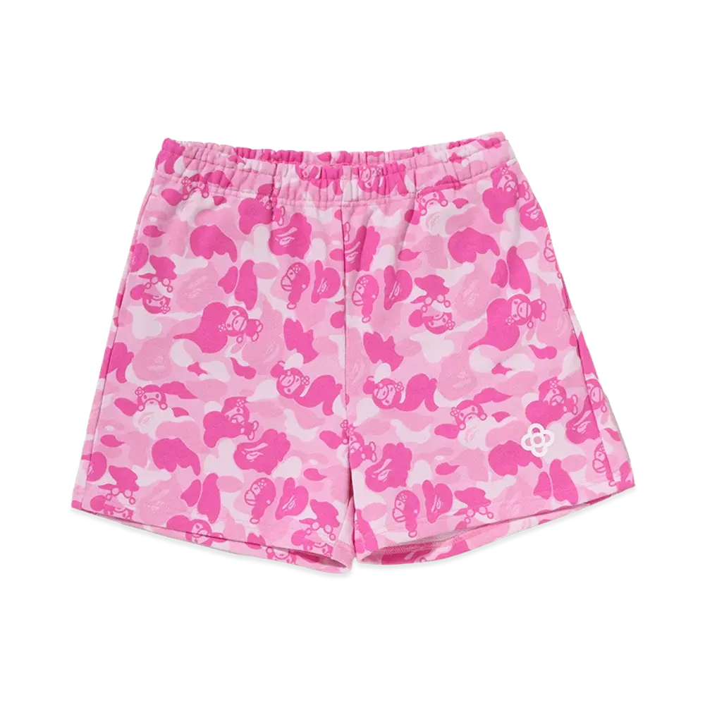 A BATHING APE Women's Baby Lisa ABC Camo Sweat Shorts "Pink"