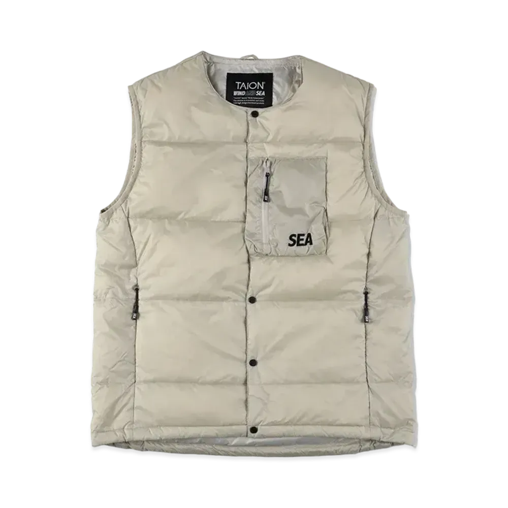 WIND AND SEA x TAION Inner Down Vest "Ice_Gray"