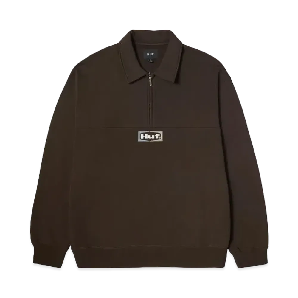 HUF Fall 24 Slate Quarter Zip Fleece "Espresso"