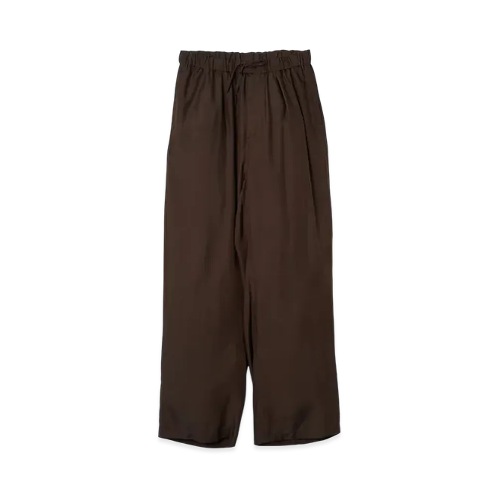 YOKE Cupro Polyester Washable Chambray Tiwll Easy Pants "Brown"