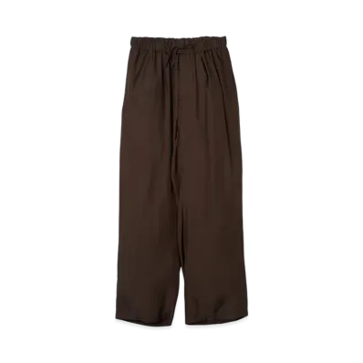 YOKE Cupro Polyester Washable Chambray Tiwll Easy Pants "Brown"