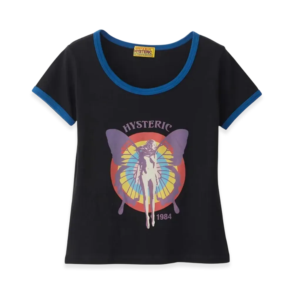 HYSTERIC GLAMOUR Hysteric Butterfly T-Shirt "Black"