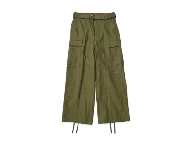 WTAPS x sacai Cotton Back Satin Pants 01 / Trousers / Cotton Back Satin "Olive Drab"