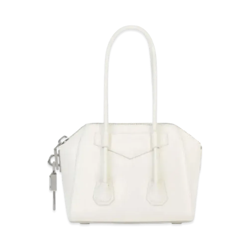 GIVENCHY Mini Antigona Lock Bag in Box Leather "Ivory"