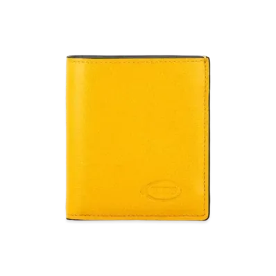TOD'S Wallet In Leather "Yellow/Grey"