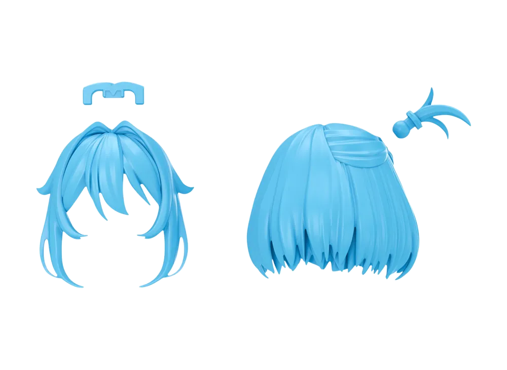 BANDAI "30 MINUTES SISTERS" 30MS Optional Hairstyle Parts Vol.13 Medium Hair 7 [Blue 2]
