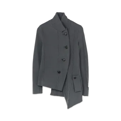 Yohji Yamamoto Y's STRIPE JACQUARD POCKET ASSYME JACKET "Black"