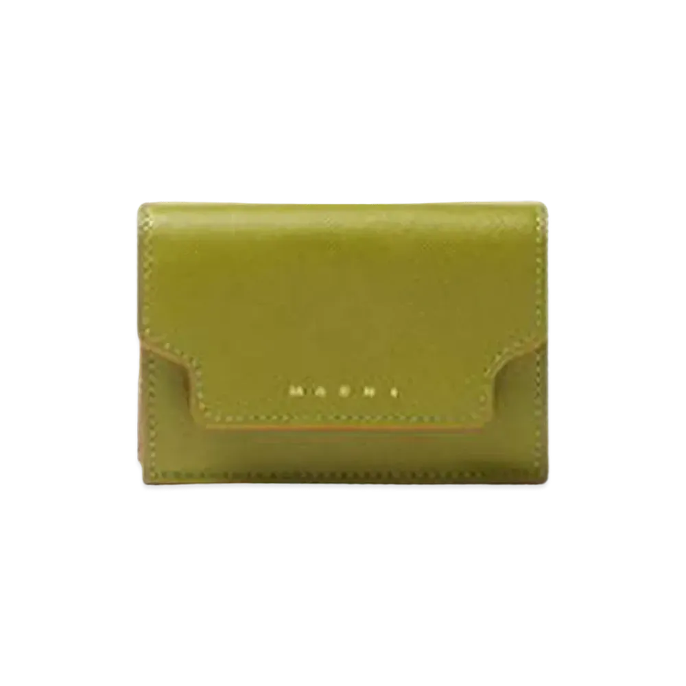 Marni Saffiano Leather Tri Fold Wallet "White"