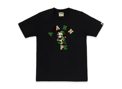 A BATHING APE Women's ABC Camo College Tee "Black/Green"