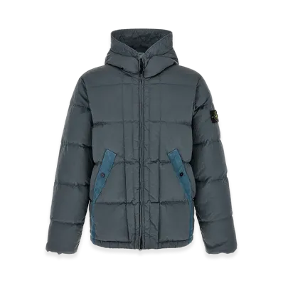 Stone Island Crumpled Effect Down Jacket "Gray"