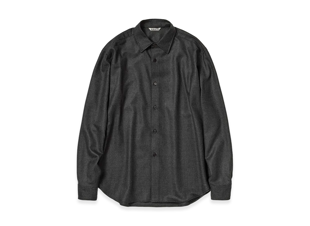 AURALEE Women's Super Light Wool Shirt "Top Charcoal"