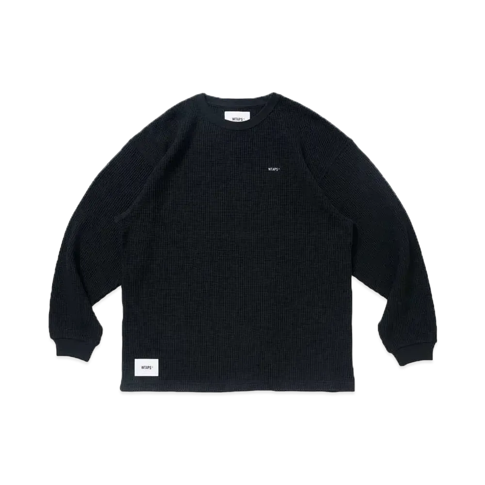 WTAPS Waffle / LS / Cotton. Loose. Sign "Black"