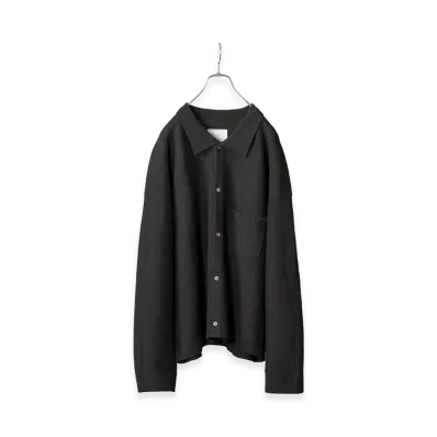 ANCELLM Shetland Wool Knit Shirt "Black"