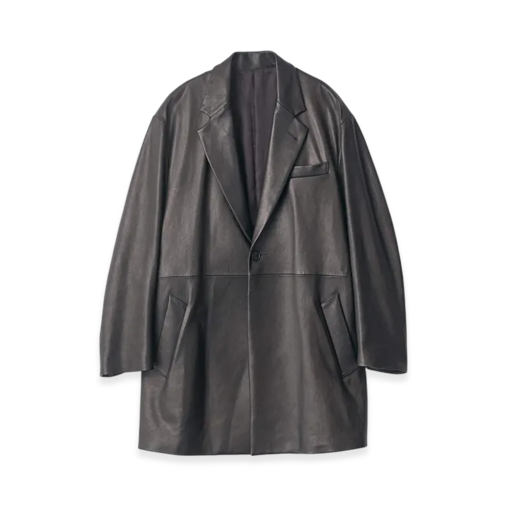 ssstein Lambs Leather Half Coat "Black"