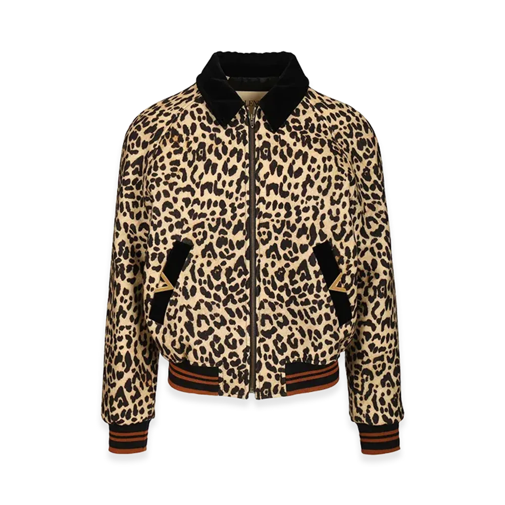 Valentino Wool Bomber Jacket "Animalier"