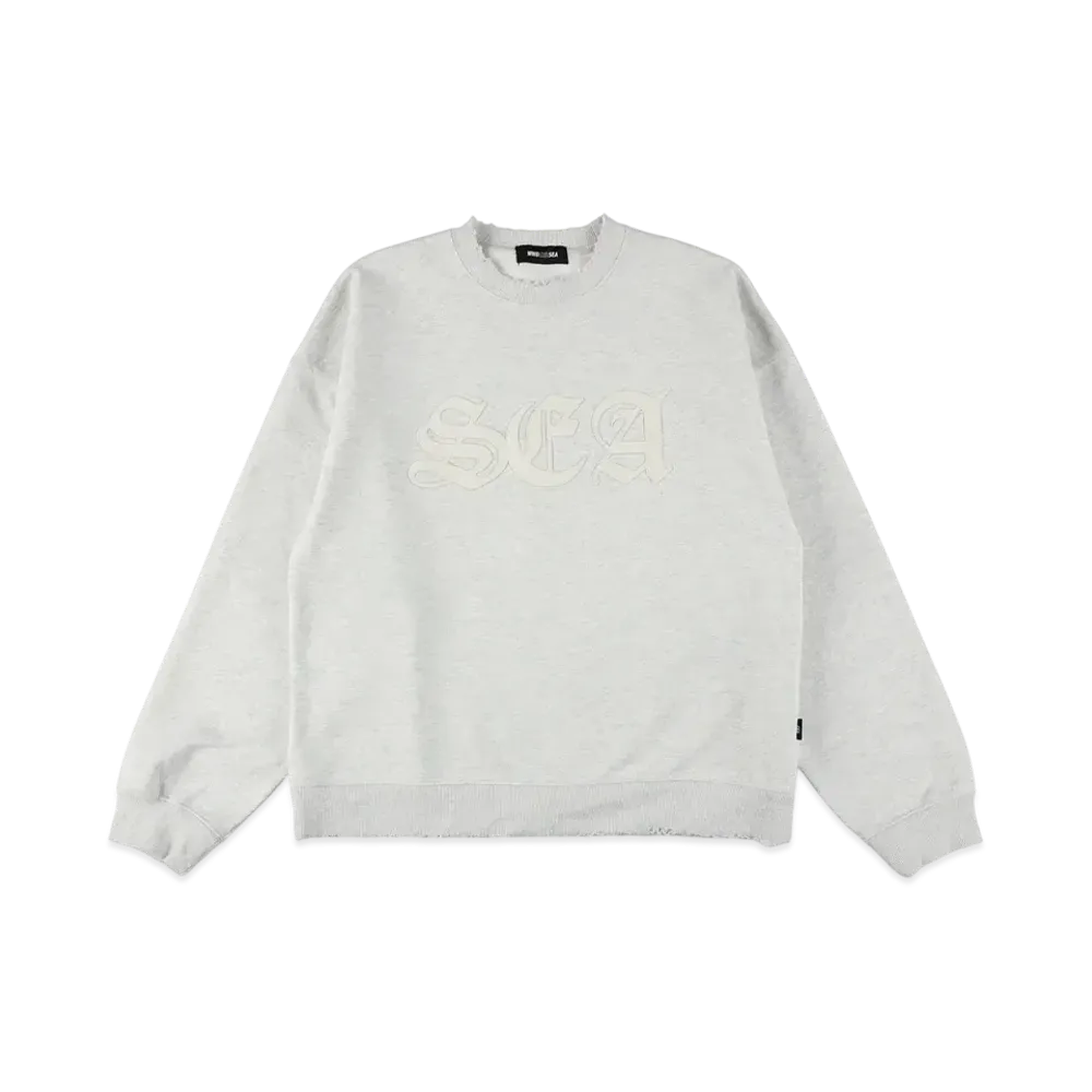WIND AND SEA Leather Patch Sweatshirt "Gray"