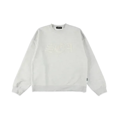 WIND AND SEA Leather Patch Sweatshirt "Gray"