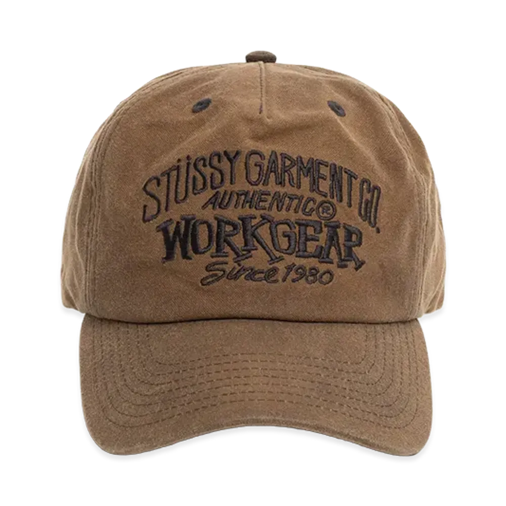 Stussy Mid-Depth Workgear Waxed Snapback "Brown"