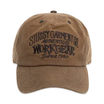Stussy Mid-Depth Workgear Waxed Snapback "Brown"