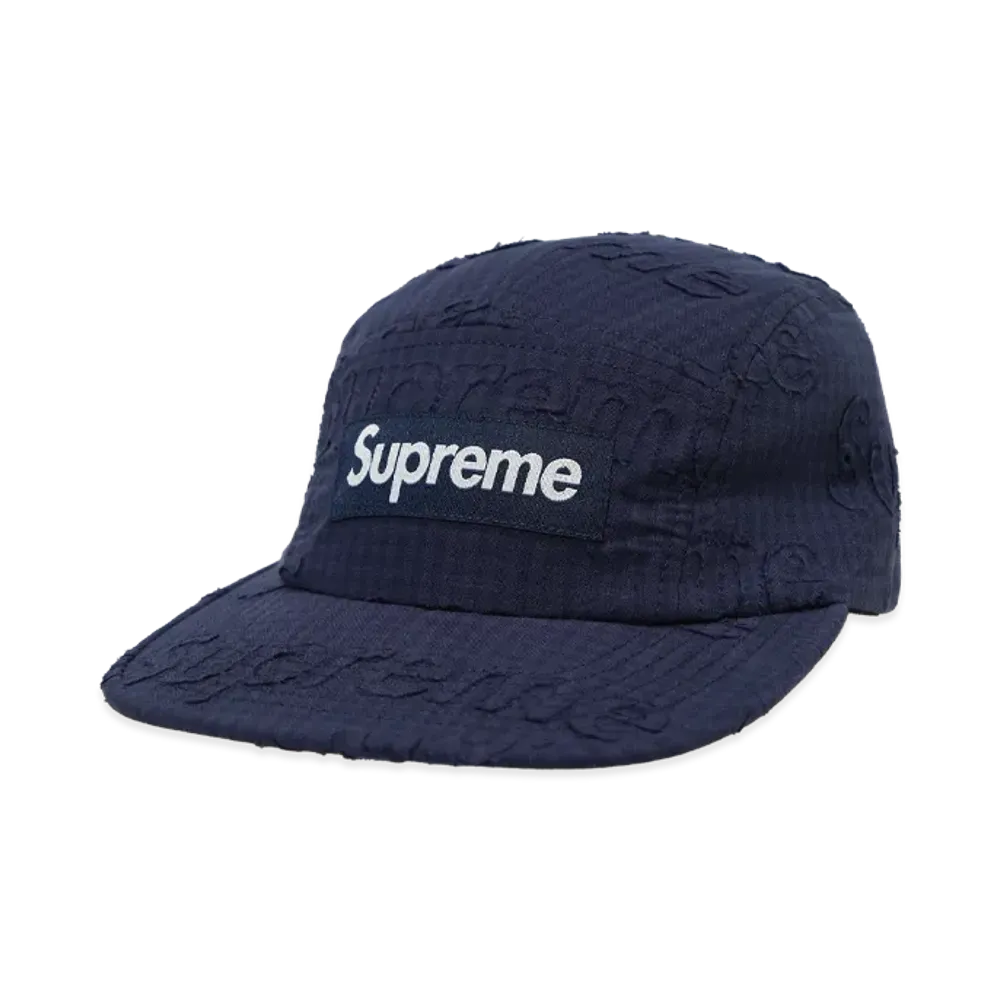 Supreme Monogram Gingham Camp Cap "Navy"