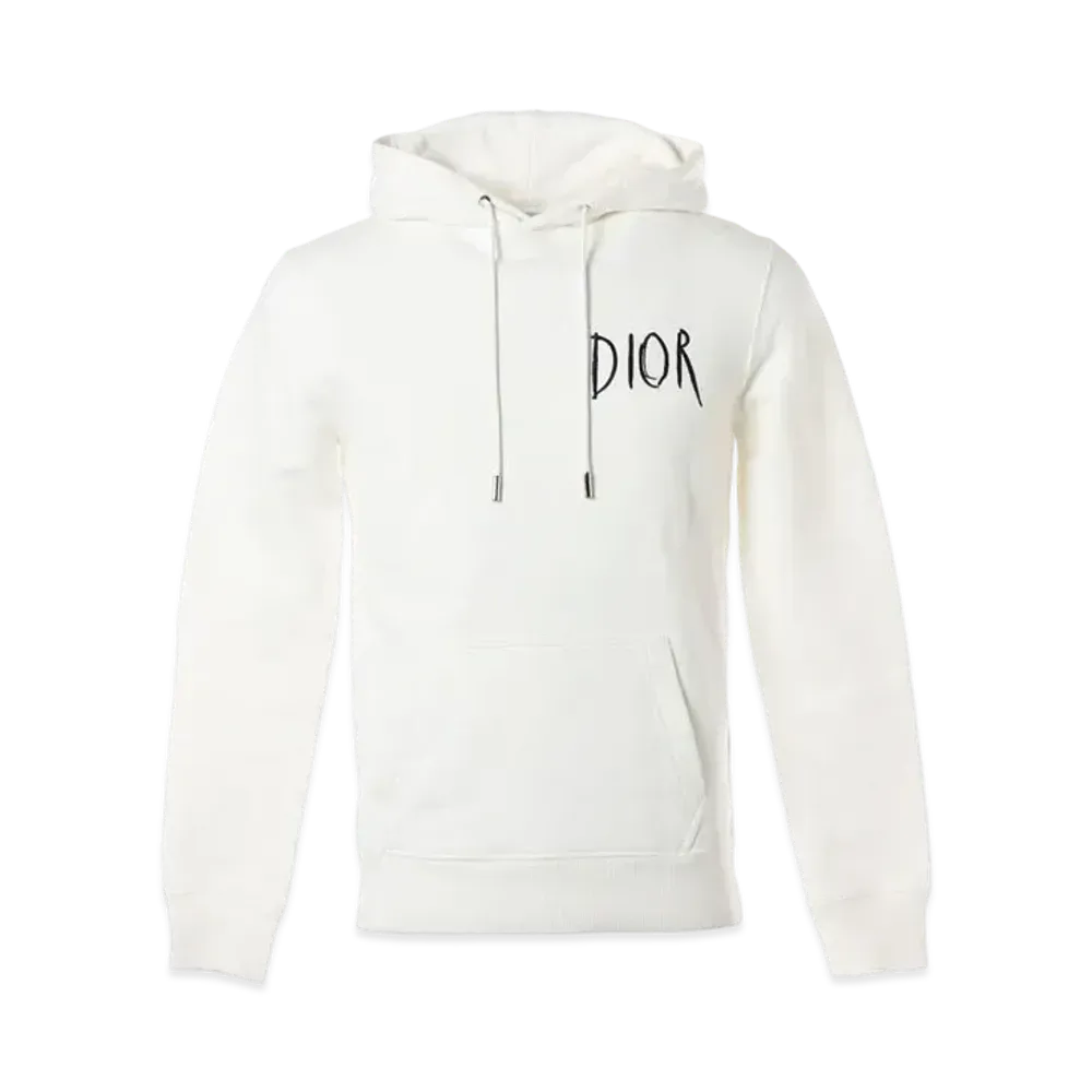 Dior x RAYMOND PETTIBON Embroidery Cotton Hooded Sweatshirt "White"