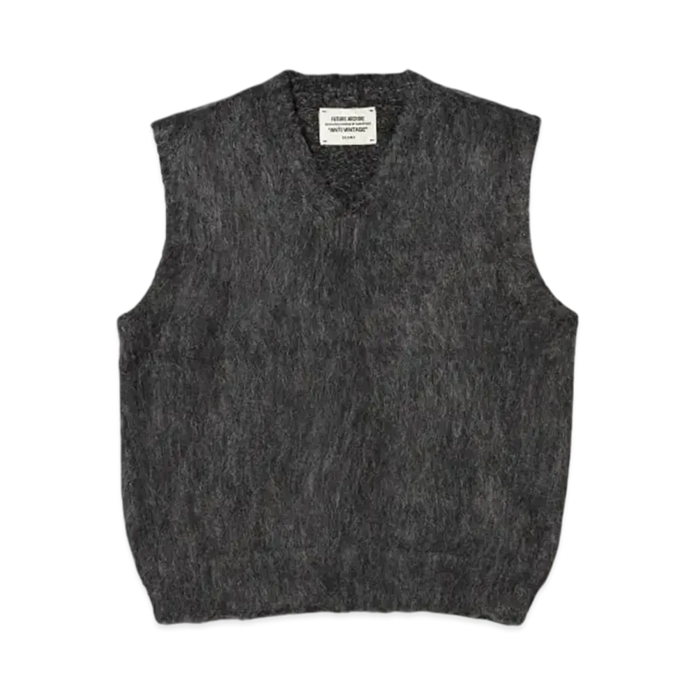 BEAMS FUTURE ARCHIVE Shaggy Knit Vest "Black"