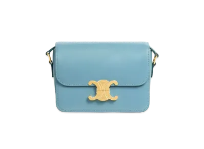 CELINE Teen Triomphe Bag In Shiny Calfskin "Denim"