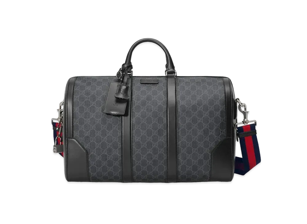 GUCCI GG Supreme Carryion Duffel Bag "Black/Grey"