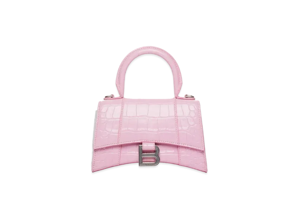 BALENCIAGA Women's Hourglass XS Top Handle Bag "Pink"