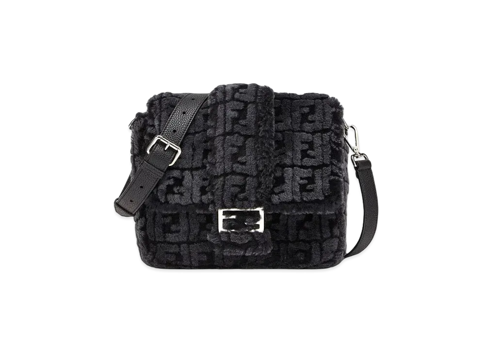 FENDI Baguette Messenger Bag Medium & Searing Bag "Black"