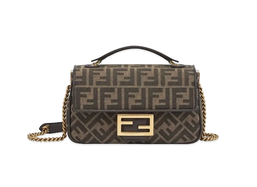 FENDI Baguette Chain Medium FF Jacquard Fabric Bag "Multicolor"