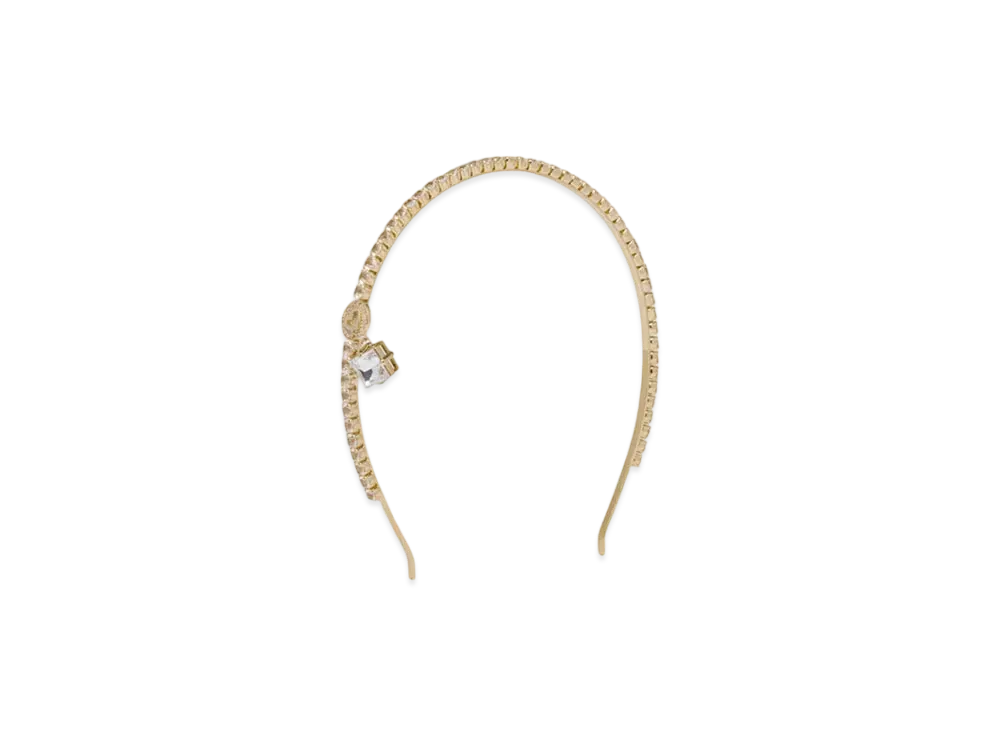 MIU MIU Miu Pave Crystal With Rigid Headband "Gold/Crystal"
