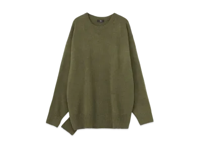 Yohji Yamamoto Y's WOOL PLAIN STITCH SUPER BIG ROUND NECK SWEATER "Khaki"