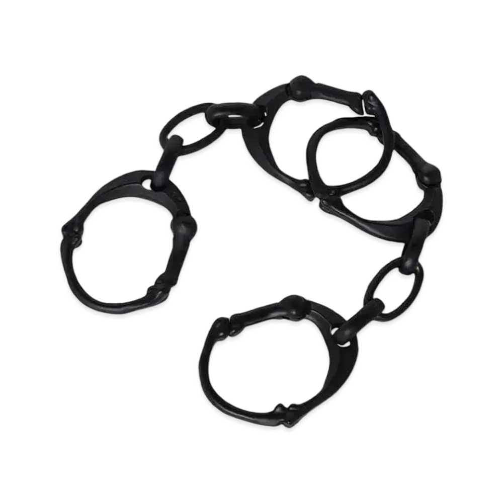 TAKAHIROMIYASHITATheSoloist. bone shaped carabiner bracelet.-S- "BLACK"