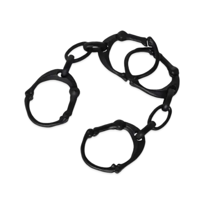 TAKAHIROMIYASHITATheSoloist. bone shaped carabiner bracelet.-S- "BLACK"