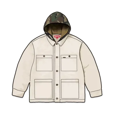 Supreme Worn Hooded Chore Coat "Natural"