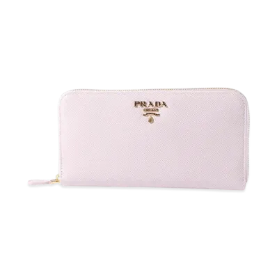 PRADA Saffiano Multicolor Round Wallet "Pink"