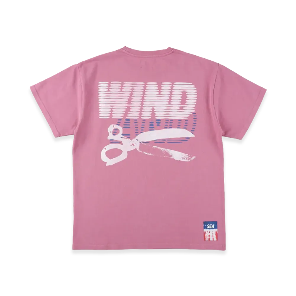 WIND AND SEA x DENHAM Line Halftone Scissors Sulfur Tee "Red"