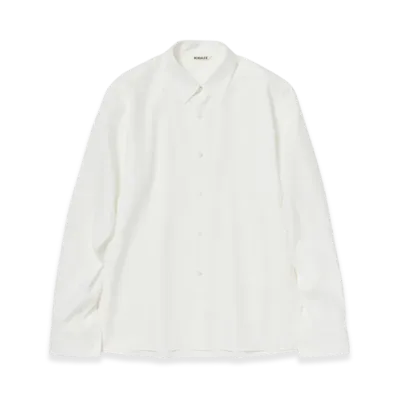 AURALEE Washed Finx Twill Double-Cuff Shirt "White"