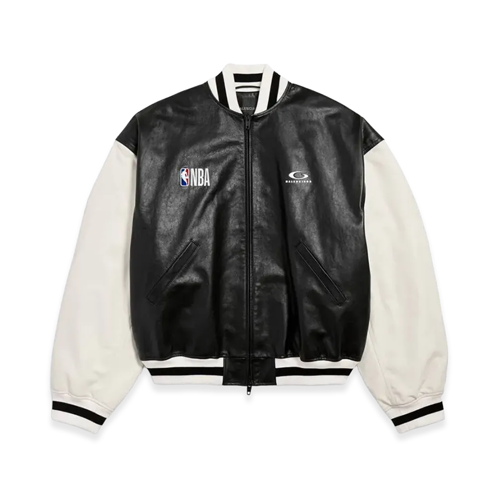 BALENCIAGA x NBA Collaboration Varsity Jacket "Black/White"